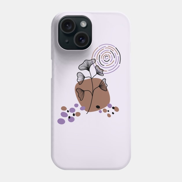 Ginkgo Leaf Contemporary Abstract Phone Case by Gingezel