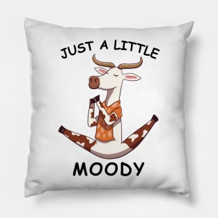 Just A Little Moody, funny cow doing yoga Pillow