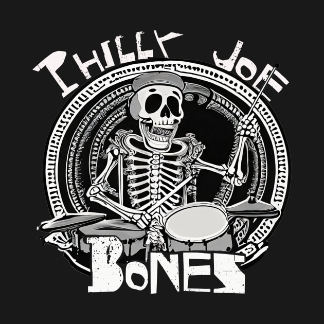 Funny Jazz Halloween TShirt, Philly Joe Bones Jazz Musician Drummer Gift T-Shirt, Bebop Drum Set Trick or Treat Music Novelty Tee by Jazz Nerd Paradise