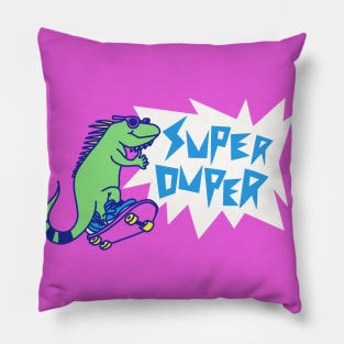 Super Duper - Retro 90s Skateboarding Iguana Pillow