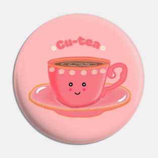 Cu-tea cute pink tea cup Pin