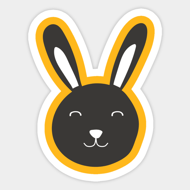 Black bunny logo - Bunny - Sticker | TeePublic