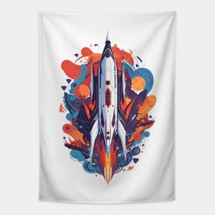 Future Spaceship Vector Artwork Tapestry