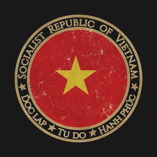 Vintage Socialist Republic of Vietnam Asia Asian Flag T-Shirt