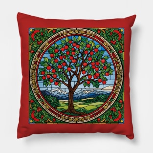 Stained Glass Apple Tree Pillow