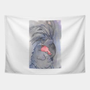 the great black palm cockatoo watercolor portrait art Tapestry