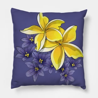 Complementary flowers // yellow and purple Pillow