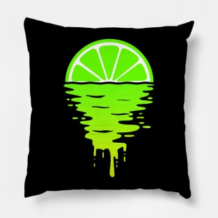 Lime 80s Sunset Pillow