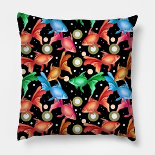 Colorful fishes seamless pattern Pillow