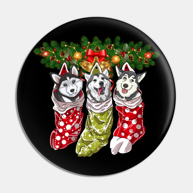 Huskies Socks Christmas Gifts Dogs Lovers Pin by Terryeare