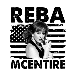 Retro Reba McEntire American Flag Music Gift T-Shirt