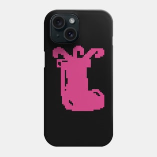 Pink Christmas socks pixel art Phone Case