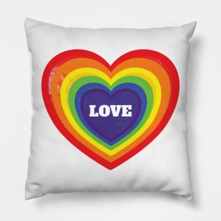 LGBT Rainbow Pride Gay Love Heart Pillow