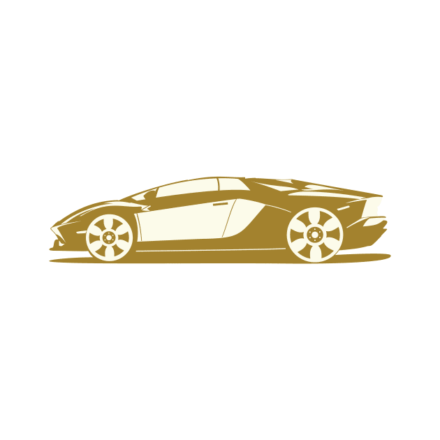 Sports Car Sticker side view vector illustration. Vehicle transportation icon concept. Sports racing car sticker design logo with shadow. by AlviStudio