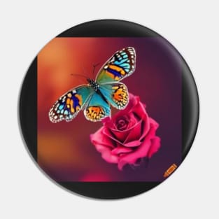 Rose Butterfly Pin