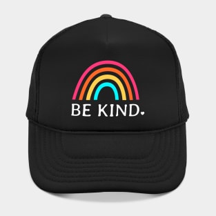 Be Kind With Colorful Rainbow Art For Kindness On Black Hat