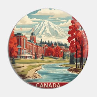 Edmonton Canada Vintage Poster Tourism Pin