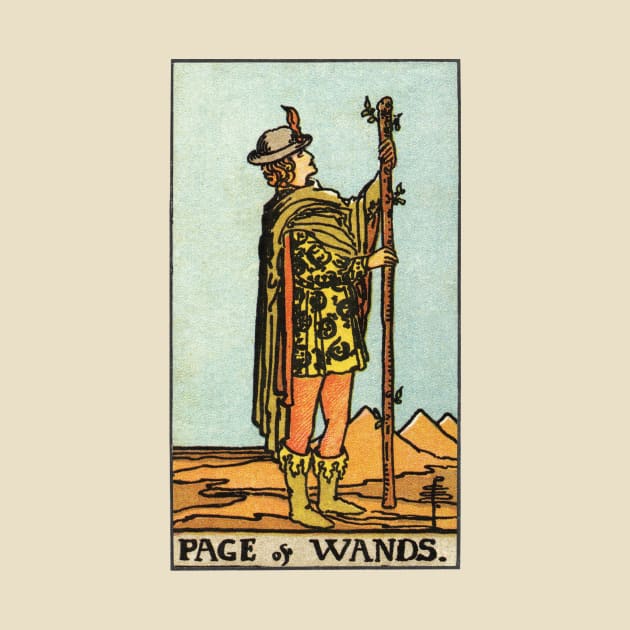 PAGE OF WANDS by WAITE-SMITH VINTAGE ART