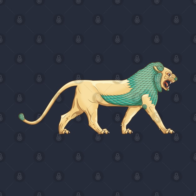 Turquoise Lion of Ishtar gate by Dingir ENKI