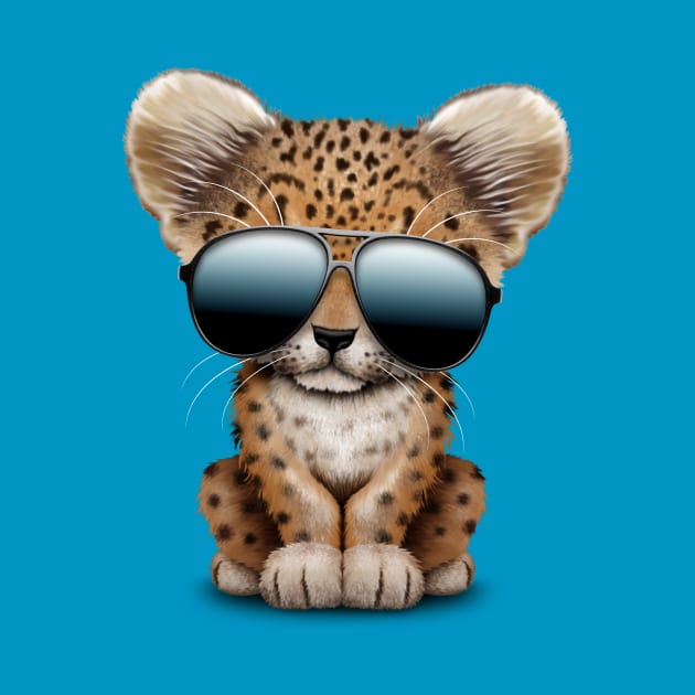 Cute Baby Leopard Wearing Sunglasses by jeffbartels