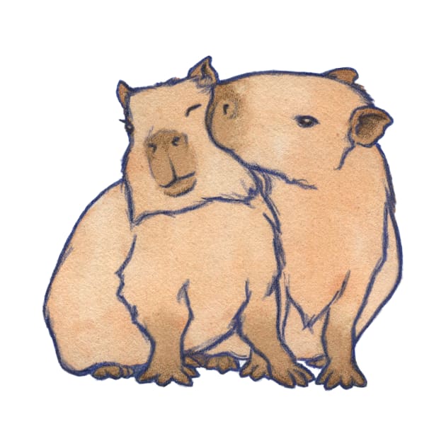 Capybara Couple by myweirdbrain