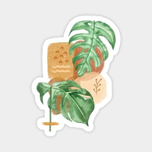 Elegant Shapes Tropical Leaves Monstera Magnet