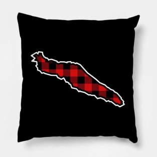 Texada Island Silhouette in Red and Black Plaid - Simple Pattern - Texada Island Pillow