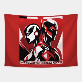 Capes & Lunatics Sidekicks Podcast NEW Logo Tapestry