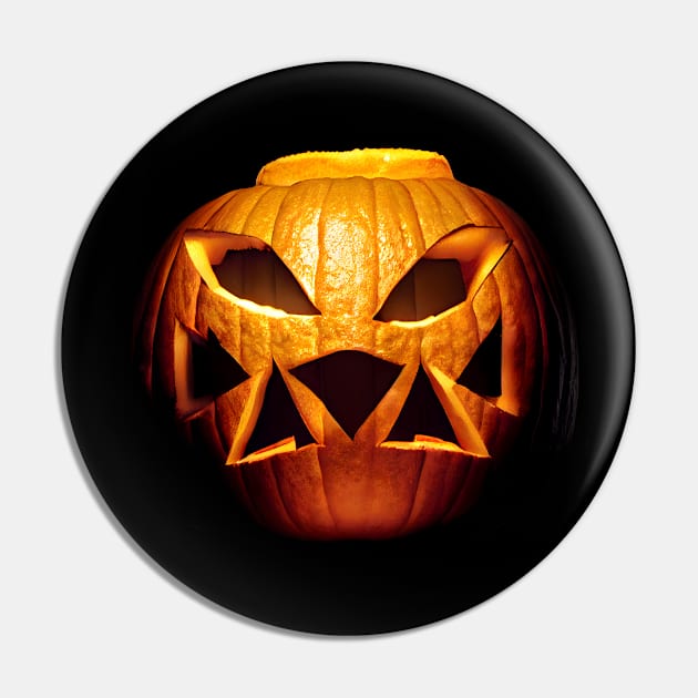 Scary Halloween Pumpkin Art Pin by Lower Expectations