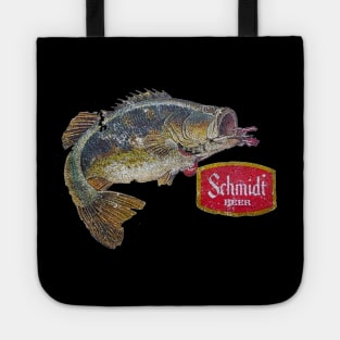 Schmidt Beer Bass Fishing Vintage Retro Distressed Tote