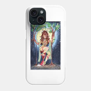 Druidic Tribal Ritual by Moonlight Watercolor Phone Case