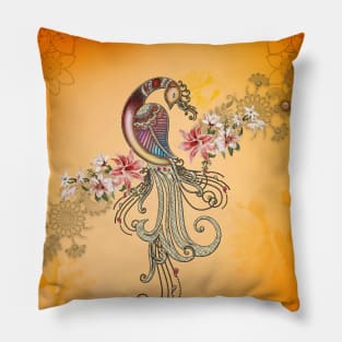 Wonderful elegant fantasy peacock Pillow