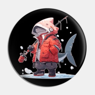 Anime Shark Fishin' Buddy Pin