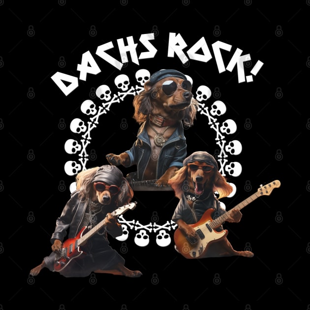 DACHS ROCK! Awesome Dachshund Trio Rock Band by Long-N-Short-Shop