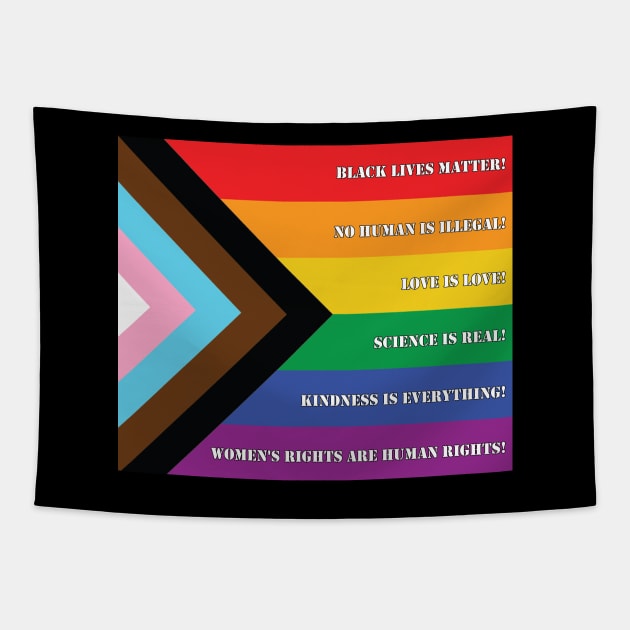 Progress Pride Flag Tapestry by valentinahramov