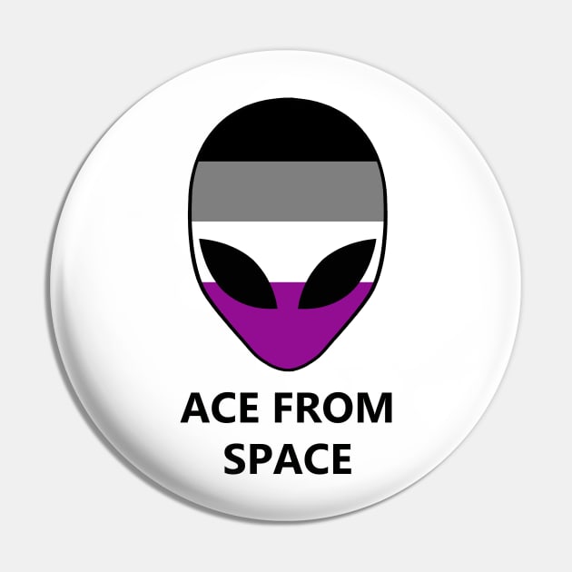 Ace From Space Asexuality Pride Alien Pin by MythicalPride