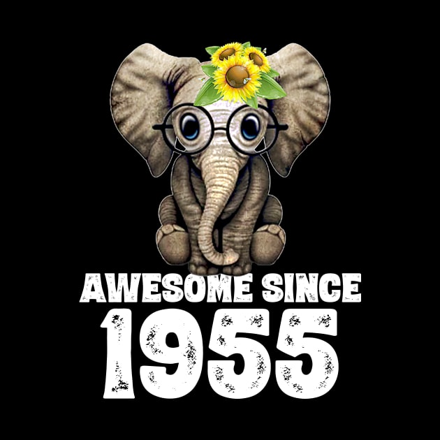 Awesome since 1955 65 Years Old Bday Gift 65th Birthday by DoorTees