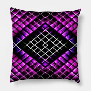 Abstract dark background with neon glow Pillow