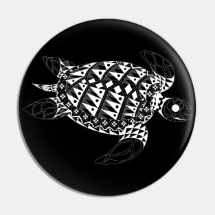 black turtle in magical waters ecopop Pin