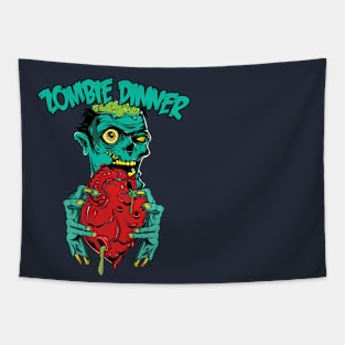 Zombie Halloween Funny Zombie Dinner Tapestry