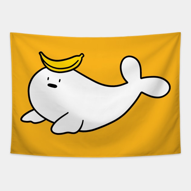 Banana Baby Harp Seal Tapestry by saradaboru