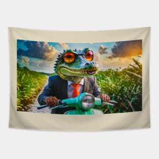 Gator Scooter Rider Tapestry