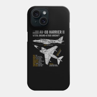 AV-8B Harrier II Aircraft Plane USAF Airplane Phone Case