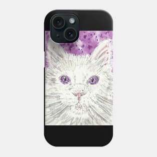 Purple eyed  cutie cat Phone Case