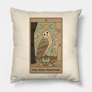 The High Priestess - Owls Tarot Pillow