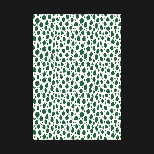 White and Green Spot Dalmatian Pattern by Juliewdesigns