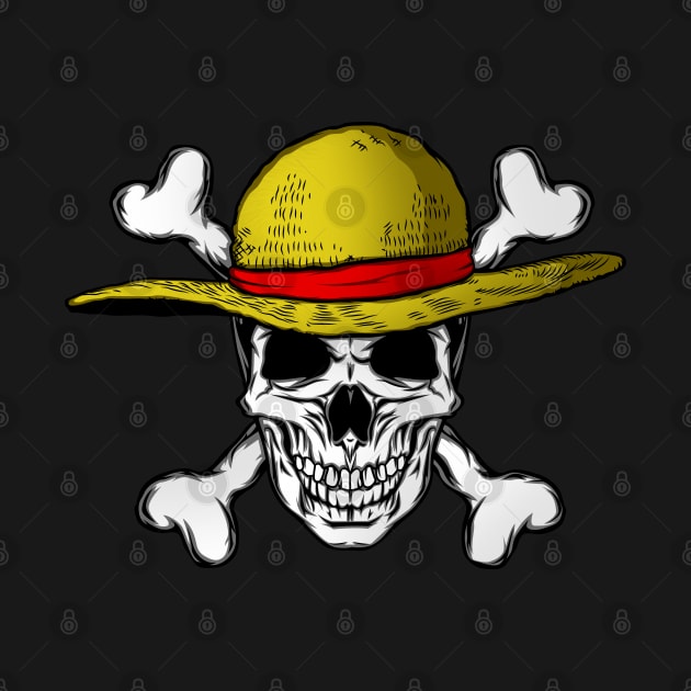 STRAW HAT PIRATE SKULL by berserk