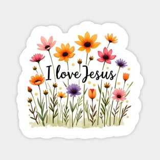 Mom loves Jesus - I love Jesus Magnet