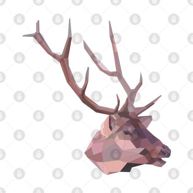 Artistic Polgyon Deer Head by Sticker Steve