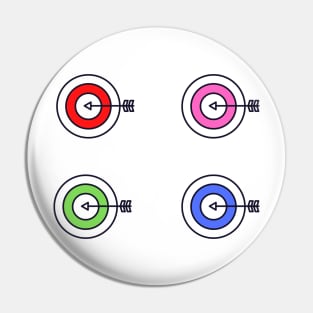 red blue pink green archery target design Pin